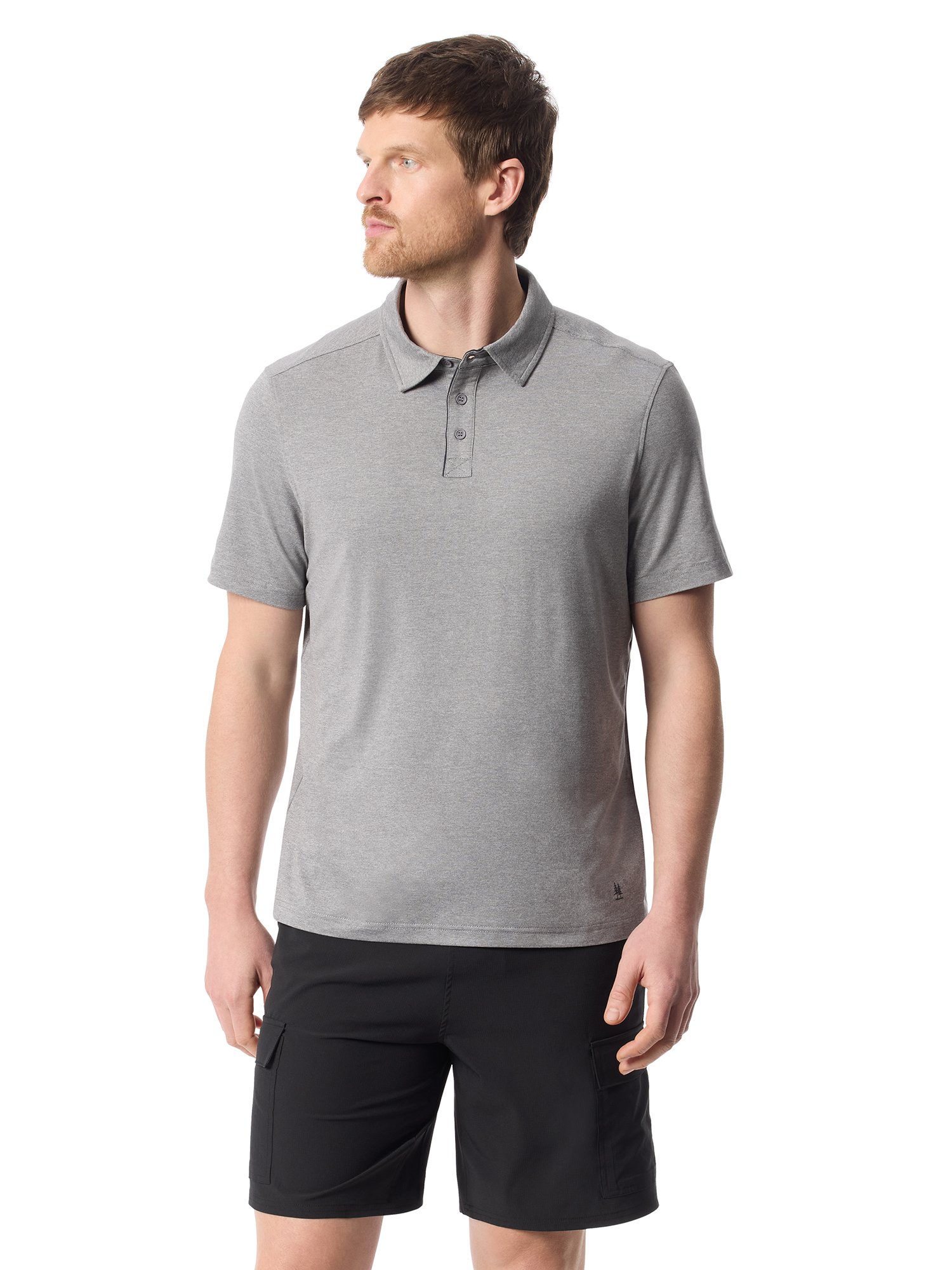 Bass \u0026 Co Men's Perforated Polo with Short Sleeves, Sizes S-XXXL